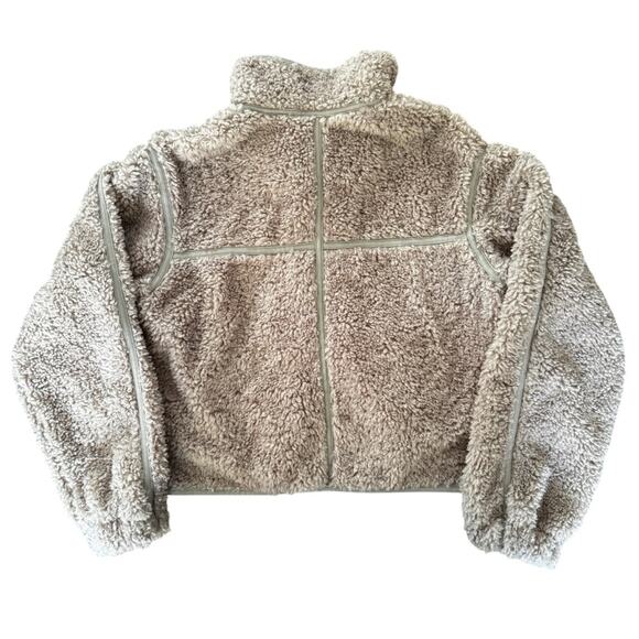 Hollister Women's Sherpa Jacket Biker Silhouette 
Light Brown Cozy Fall Size XS - Picture 10 of 12
